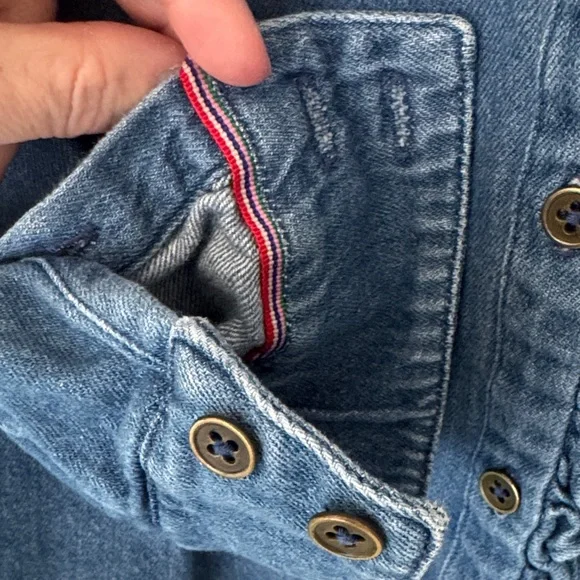 Boden Blue Denim Ruffle Shirt - Picture 5 of 9